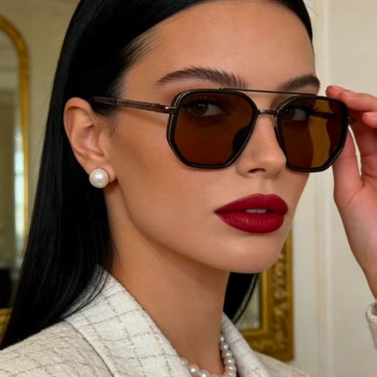 ✨😎 Fashion Geometric Double-Beam Sunglasses