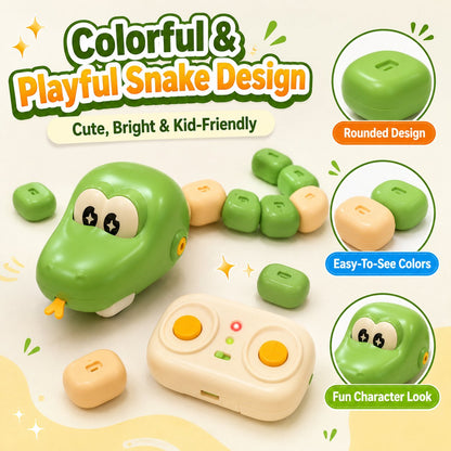 🐍Remote Control Snake Block‑Collecting Game, RC Snake Interactive Toy, Fun Block‑Stacking Collecting Game Toy for Kids & Family Party