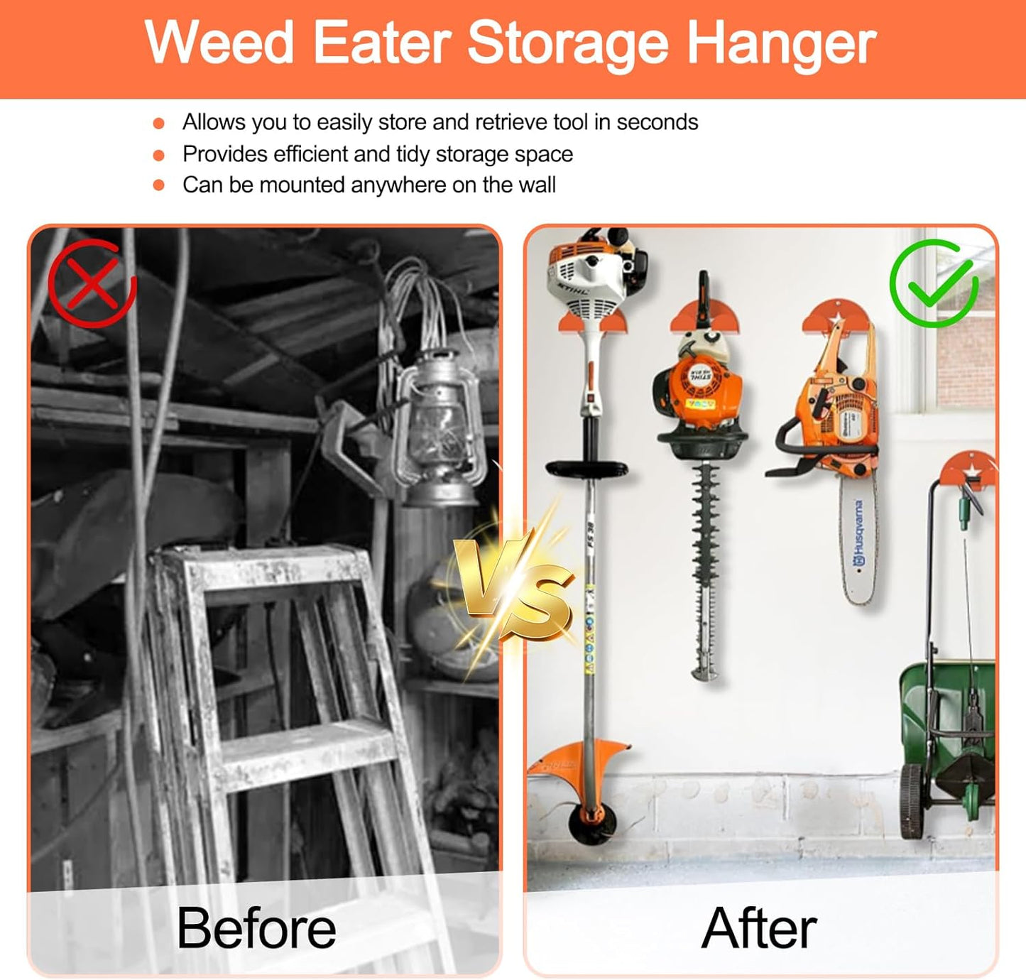 🔥Limited Time 50% Off✨Wall‑Mount Garage Organizer Hanger for Tools & Ladders
