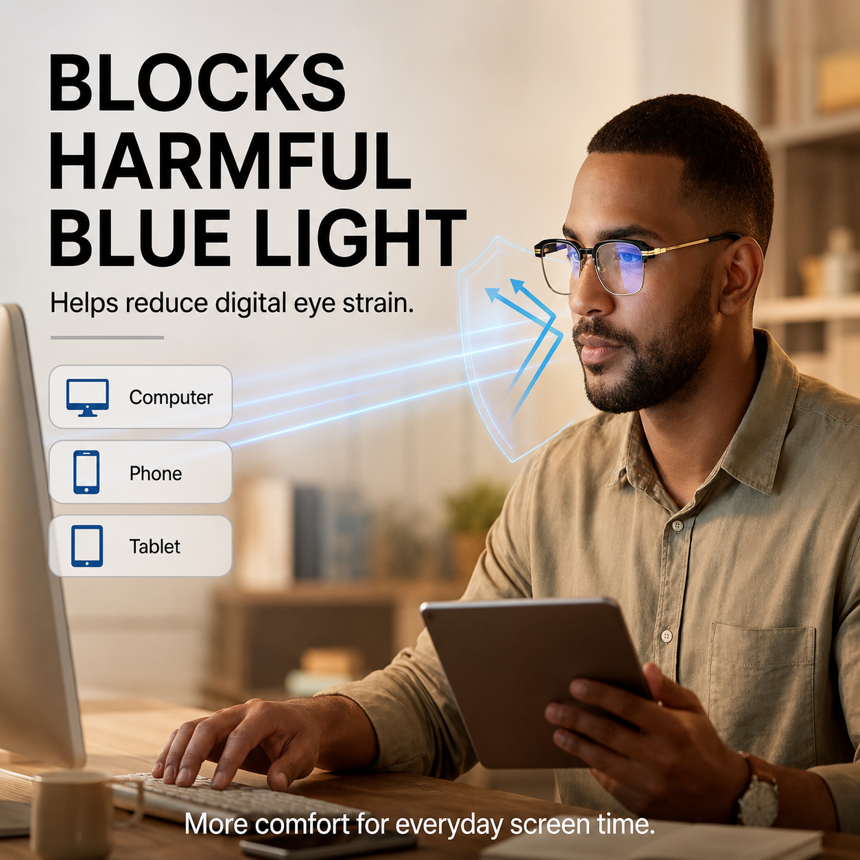 Smart Zoom Reading Glasses – Auto Adjust Focus & Blue Light Protection