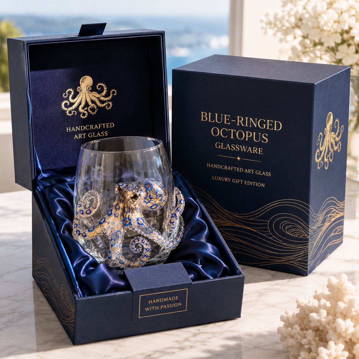 3D Ocean Animal Artisan Glassware Collection