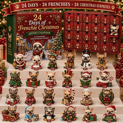 🐶 24-Day French Bulldog Christmas Advent Calendar | 24 Unique Collectible Frenchie Characters with Different Outfits, Personalities & Daily Holiday Surprises 🎄✨