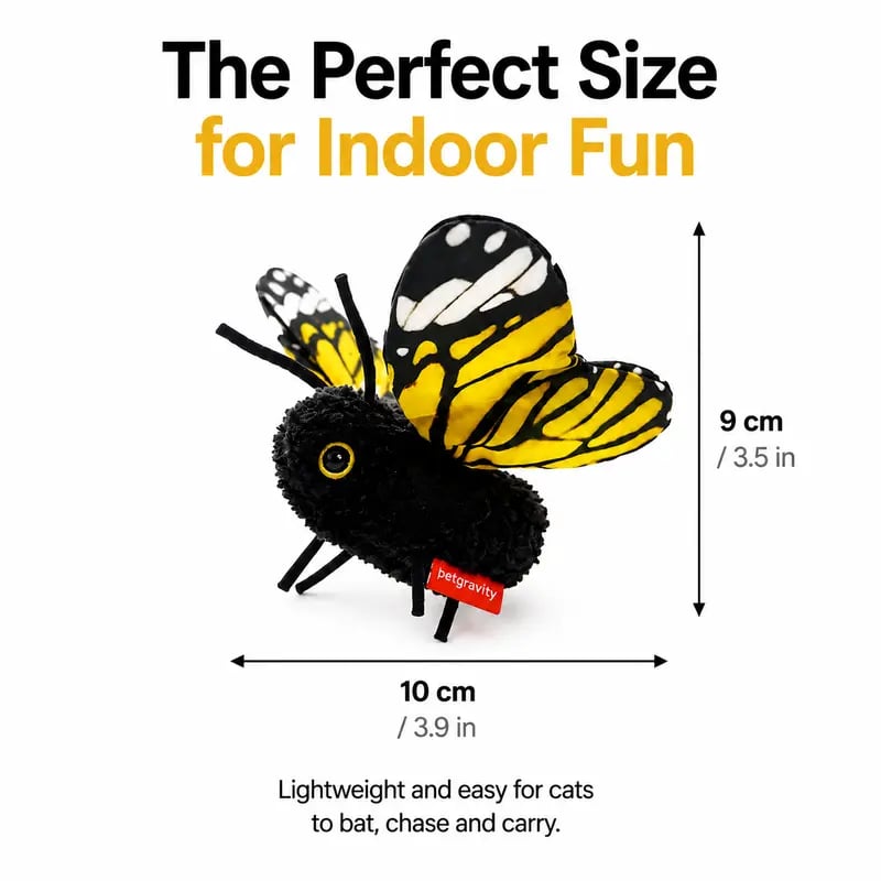 🦋 Fluttering Electric Butterfly Cat Toy | Interactive Moving Playmate for Indoor  Kitties