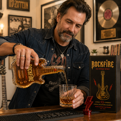 🎸Rockfire Six-String Spirit Guitar Whiskey Decanter – Rock & Roll Collector’s Edition