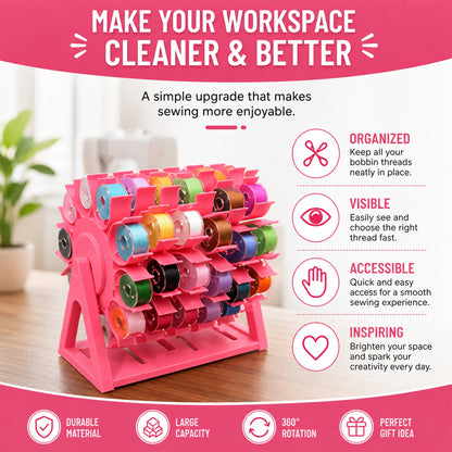 🔥Last Day 50% Off🧵Rotating Bobbin & Thread Storage Organizer