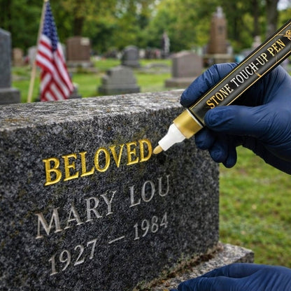 🔥HOT SALE🕊️Golden Tombstone Marker Pen, Waterproof Weather‑Resistant Pen for Restoring Faded Grave Inscriptions