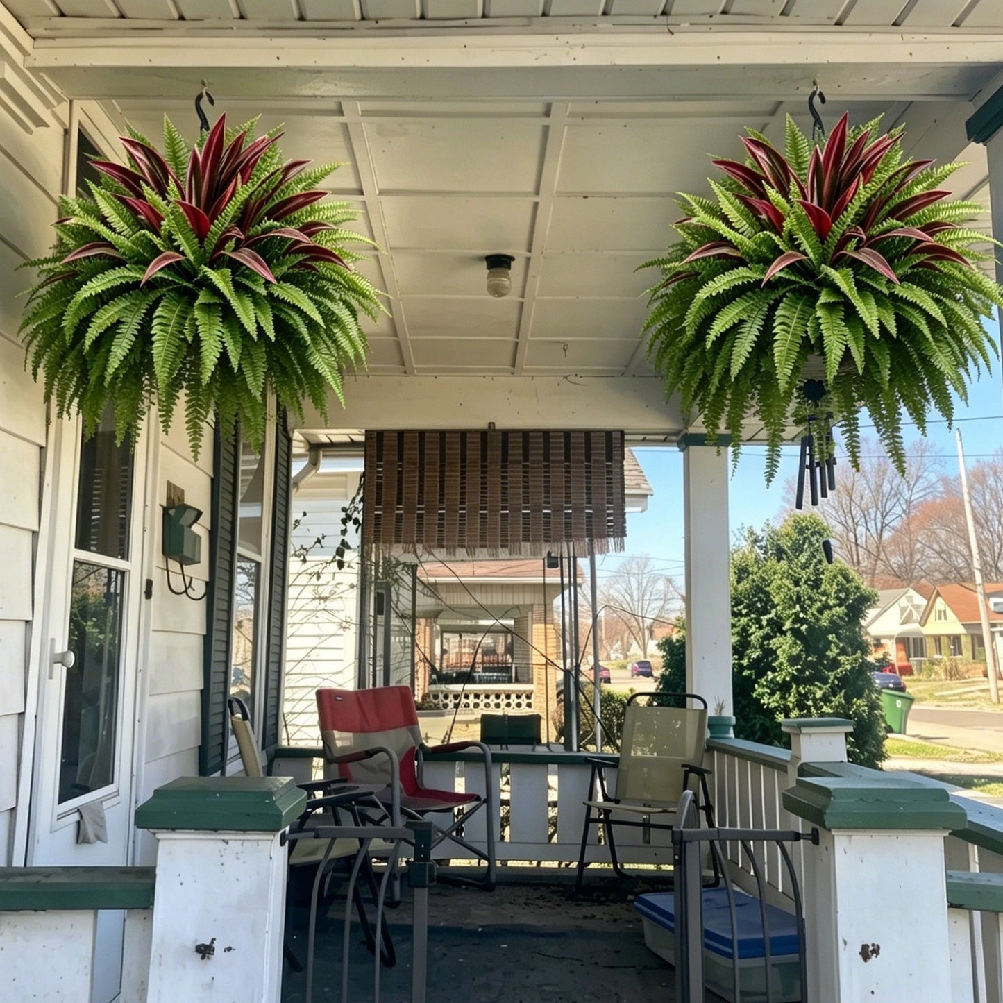 💥Summer Special🔥 UV‑Resistant Artificial Fern & Red Dracaena, Lush Full Fade‑Proof Decorative Plants