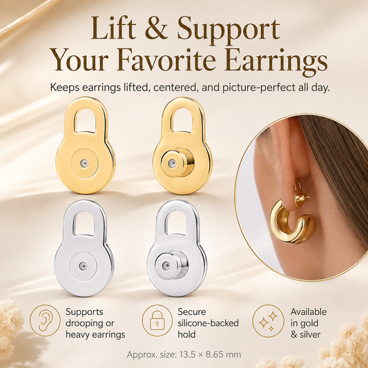 🔥14K Gold Plated Earring Lifters, Secure Ear Backs to Lift & Support Heavy Earrings for Perfect Comfortable Fit