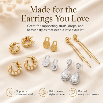 🔥14K Gold Plated Earring Lifters - Lift & Support Heavy Earrings For A Perfect