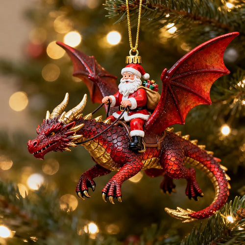 🎅🐉 Santa’s Dragon Riders Ornament Collection