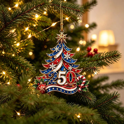 🎄us 250th Anniversary Christmas Ornament, Patriotic Holiday Tree Decoration Keepsake Gift