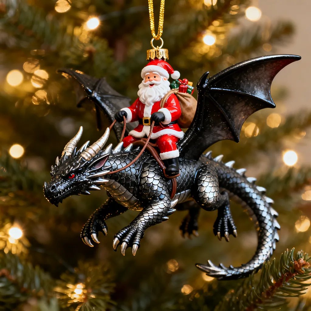 🎅🐉 Santa’s Dragon Riders Ornament Collection