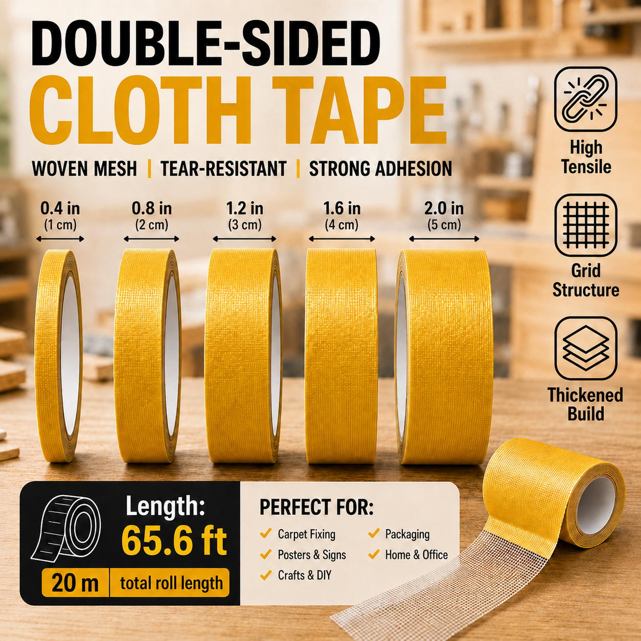 High-Tack Double-Sided Mesh  Tape