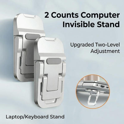 🔥Limited Time 50% Off✨2‑Pack Adjustable Invisible Laptop Stands, Zinc Alloy Portable Notebook Riser