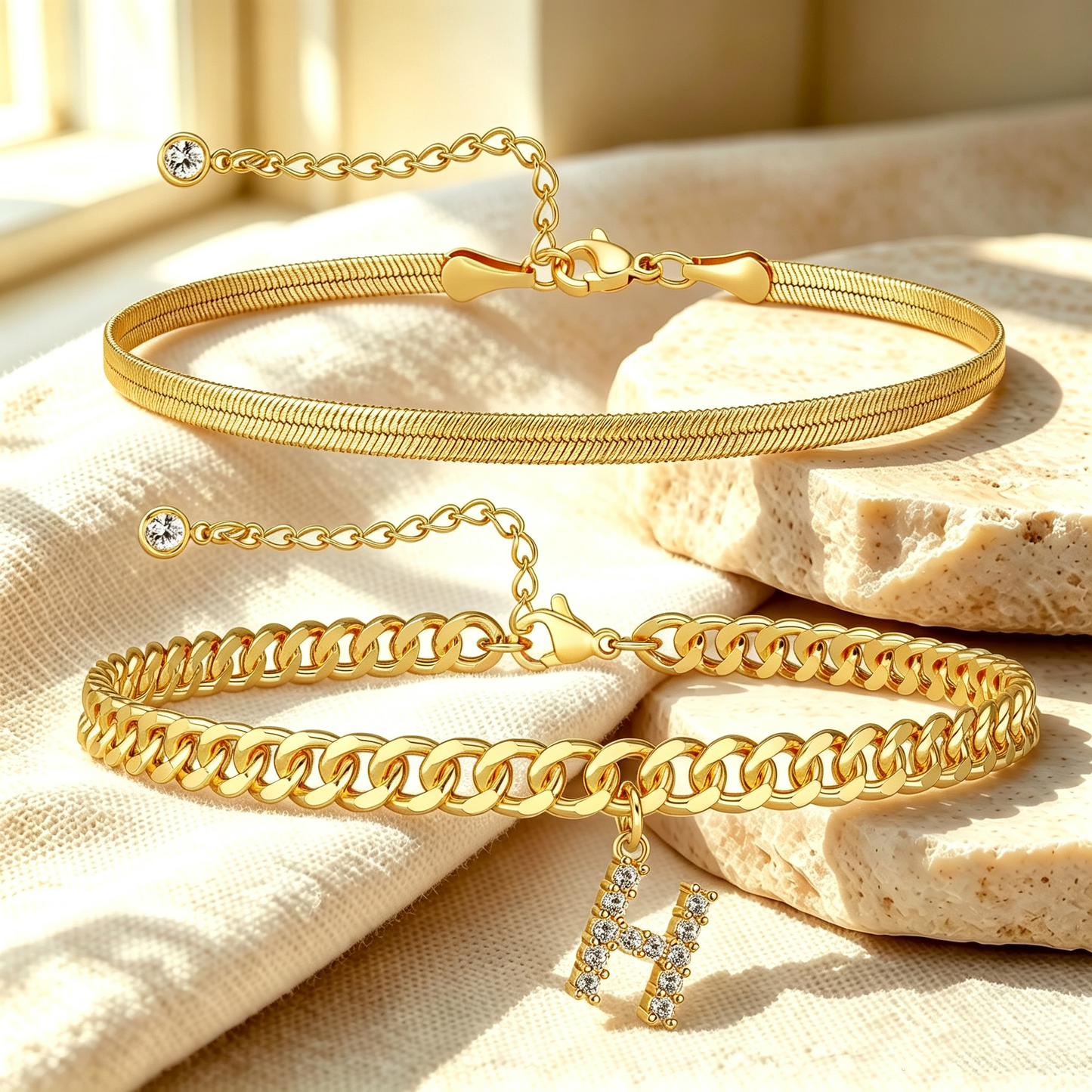 ✨ Gold Initial Anklet – 14K Gold Plated, Waterproof Adjustable Letter Pendant, Stackable Beach  Jewelry