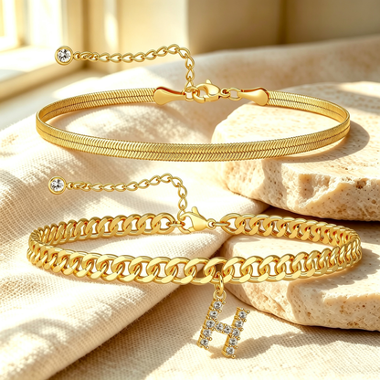 ✨ Gold Initial Anklet – 14K Gold Plated, Waterproof Adjustable Letter Pendant, Stackable Beach  Jewelry
