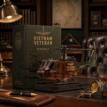 Vietnam Veteran Military Helicopter 1965-1975 Whiskey Bottle