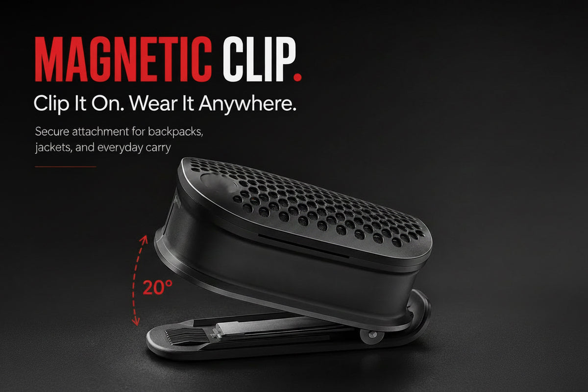 🔊 Magnetic Clip-On Bluetooth Speaker – IPX7 Waterproof, TWS Stereo & Ultra-Light 80g Wearable Design🏅