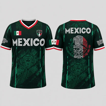 2026 Mexico Chichén Itzá Pyramid All-Over Print Retro Soccer Jersey