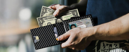 🔥Minimalist Pop-Up Wallet for Men – RFID Blocking Aluminum Card Holder with Cash Slot, ID Window & Leather Front Pocket