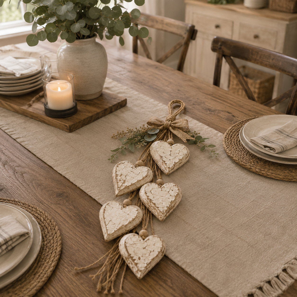 🤎 Hanging Heart Wall Decor | Romantic Heart‑Shaped Wall Hanging Ornament