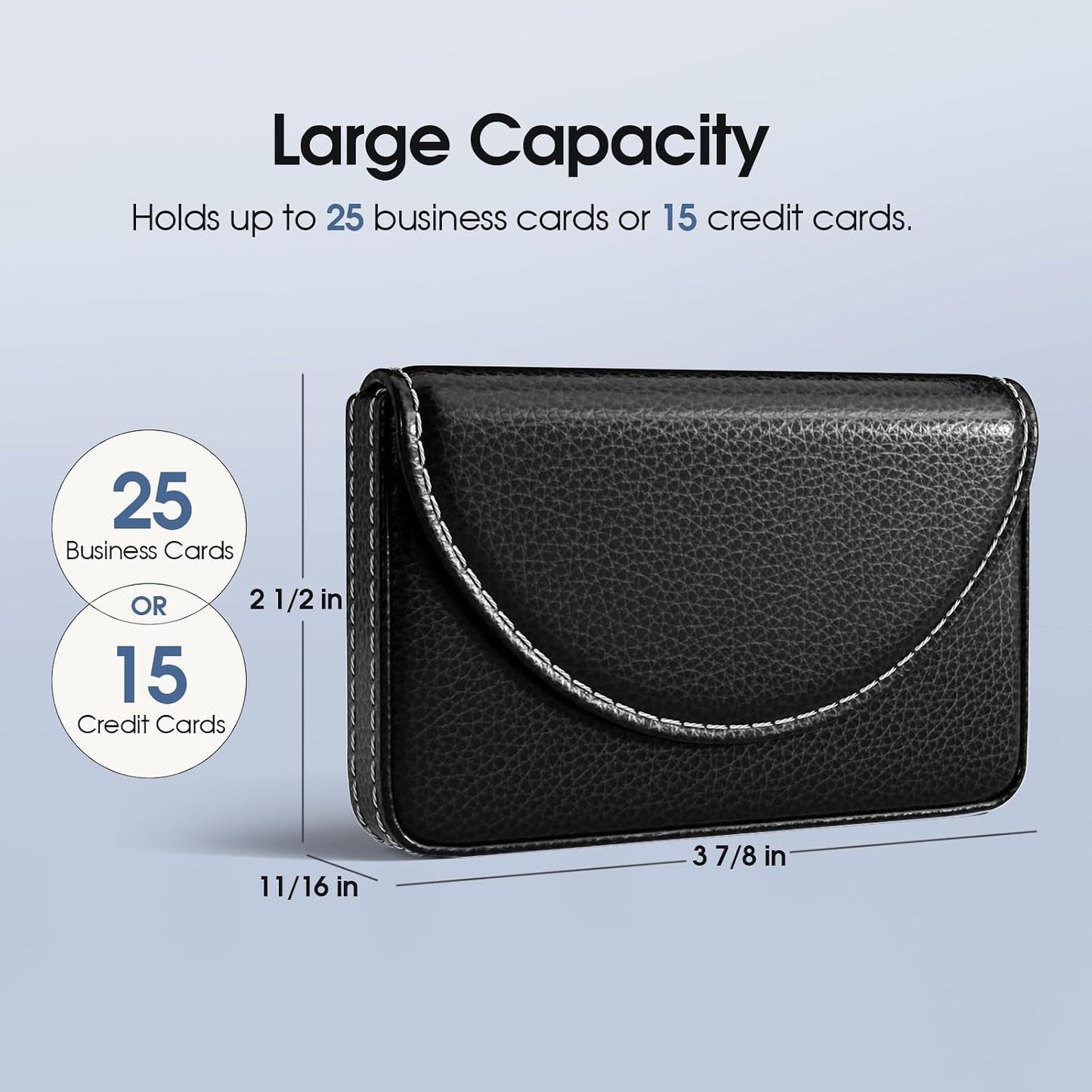 💼  PU Leather Business Card Holder – Slim Magnetic Name Card Case