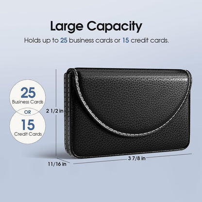 💼  PU Leather Business Card Holder – Slim Magnetic Name Card Case