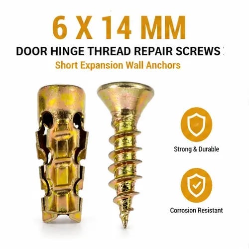 🔩 6×14mm Short Expansion Screw Set for Cabinet Hinge Repair & Stripped Thread  Restoration