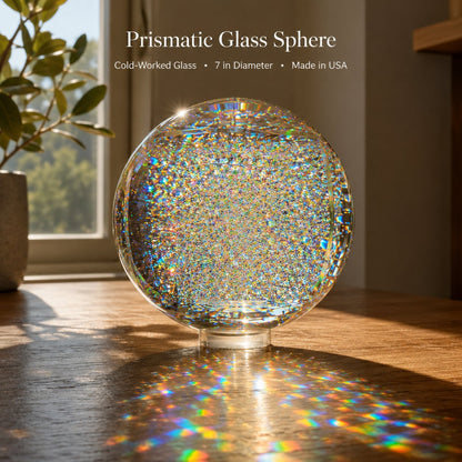 Holographic Refraction Art Sphere, Optical Glass Light Prism for Home Office Decor