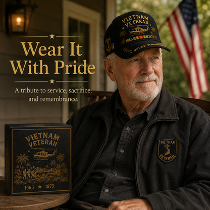 🇺🇸🎖️ Vietnam Veteran 1955–1975 Memorial Embroidered Cap