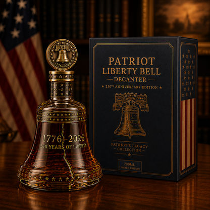 🔔1776–2026 Patriot Liberty Bell Whiskey Decanter Set – 250th Anniversary Collector’s Gift with Matching Glass