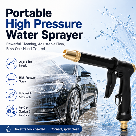 💦Portable High‑Pressure Sprayer | Adjustable Nozzle Water Sprayer for Car Washing & Garden Irrigation