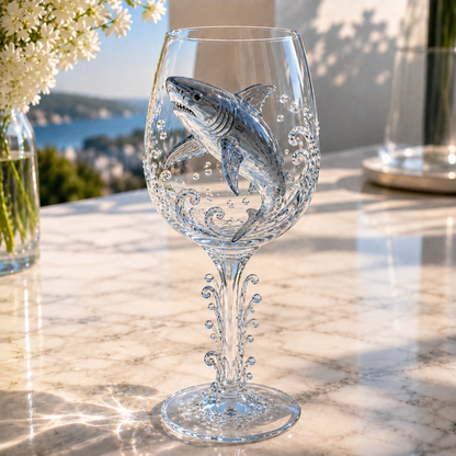 🌊Ocean Treasures Handcrafted 3D Sea Life Wine Glass Collection