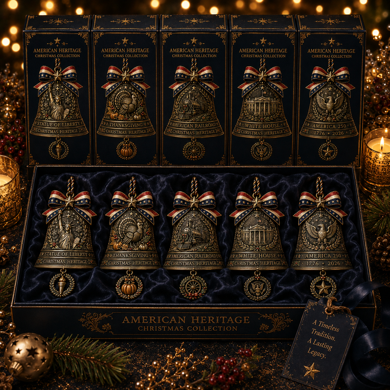 🎄🇺🇸 America 250th Anniversary Christmas Bell Collection