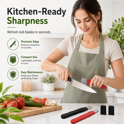 🔪Professional 3‑in‑1 Knife Sharpener | Fast 10‑Second Blade Restore Multi‑Function Kitchen Knife Sharpening Tool