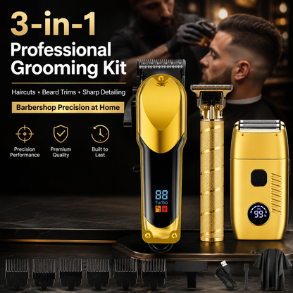 3-Piece Professional Hair Clipper & Trimmer Kit for  Men