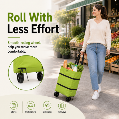 ✨2 in 1 Lightweight Collapsible Shopping Cart