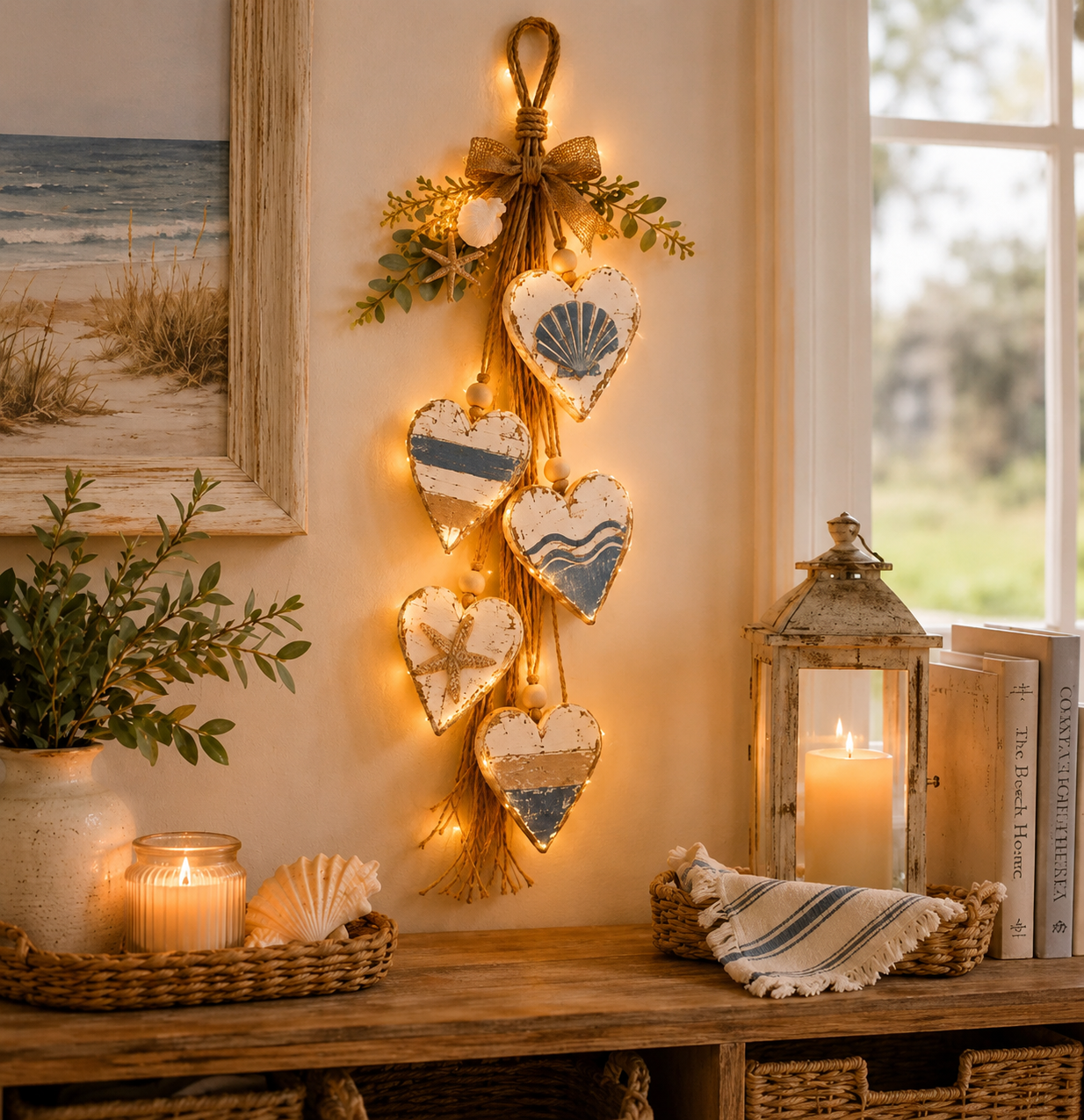 🤎 Hanging Heart Wall Decor | Romantic Heart‑Shaped Wall Hanging Ornament