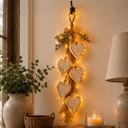 🤎 Hanging Heart Wall Decor | Romantic Heart‑Shaped Wall Hanging Ornament