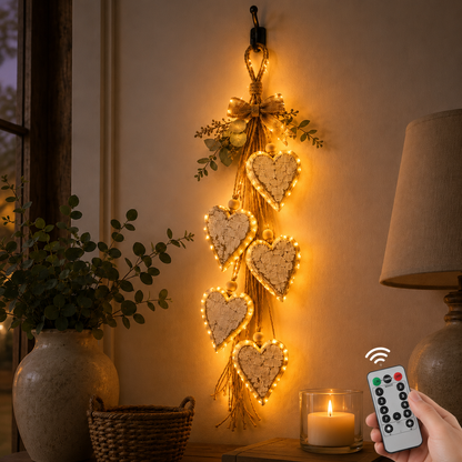 🤎 Hanging Heart Wall Decor | Romantic Heart‑Shaped Wall Hanging Ornament