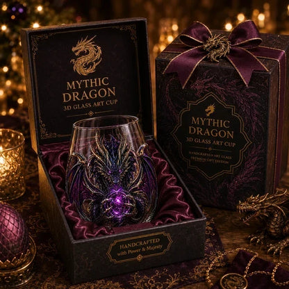 Mythic Dragon Glass Art Cup – Handcrafted Fantasy Whiskey Glass