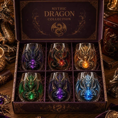 Mythic Dragon Glass Art Cup – Handcrafted Fantasy Whiskey Glass