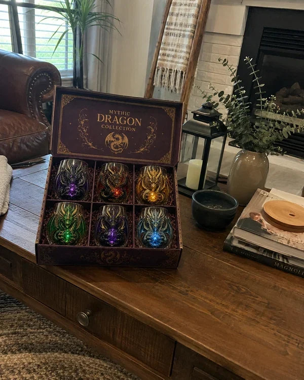 Mythic Dragon Glass Art Cup – Handcrafted Fantasy Whiskey Glass
