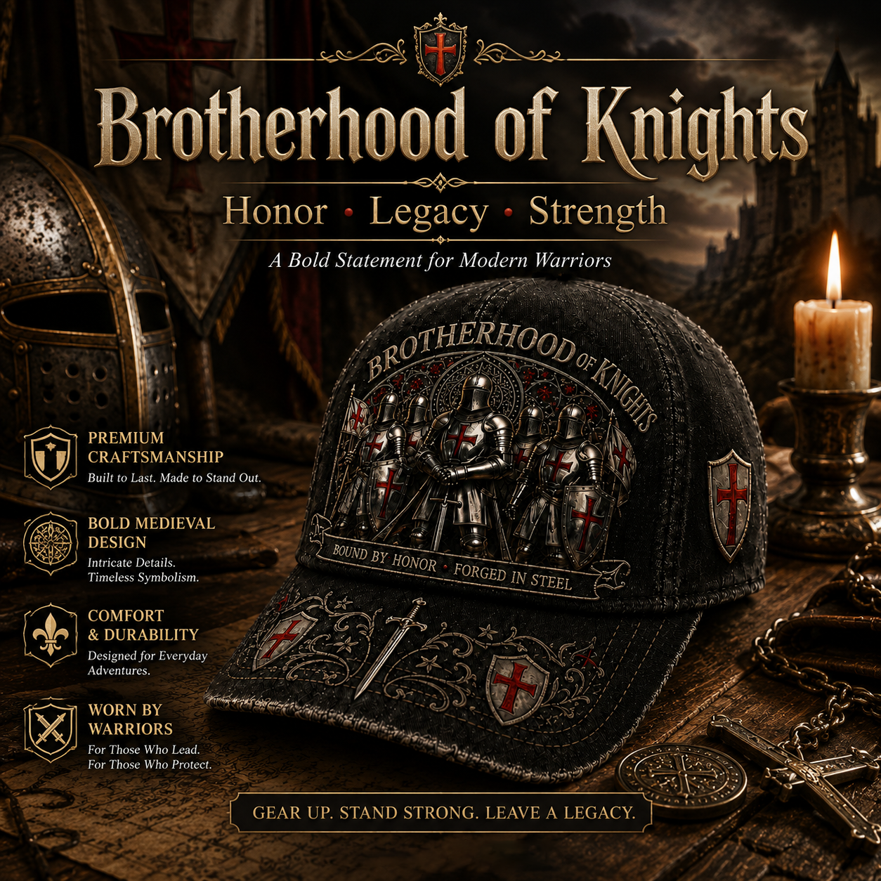 ⚔️ Bound By Honor, Forged In Steel – Knights Templar Cap