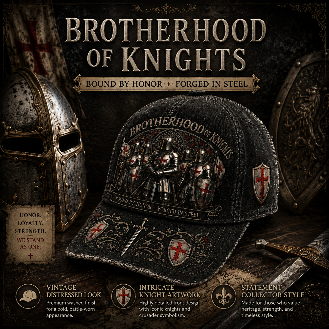 ⚔️ Bound By Honor, Forged In Steel – Knights Templar Cap