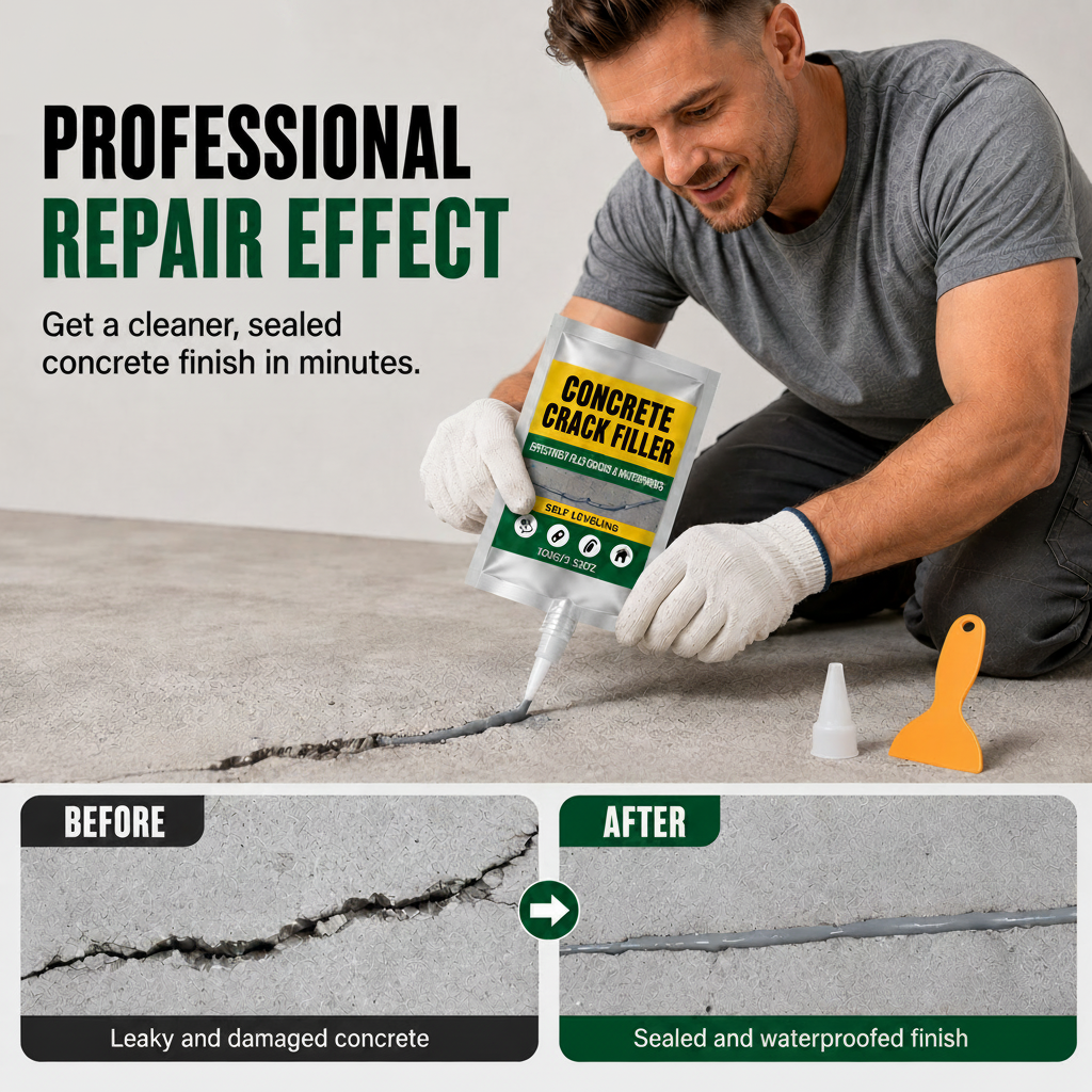 🏠 Waterproof Concrete Crack Filler for Indoor & Outdoor Use