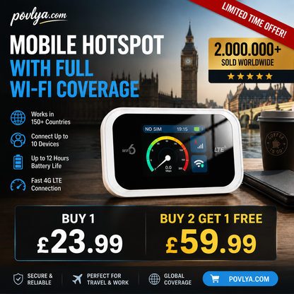 🔥2026 HOT SALE｜50K+ SOLD! 50% OFF! Portable Mobile Hotspot, Full‑Coverage Anywhere. No Contract, No Setup, Stay Connected On‑the‑Go!