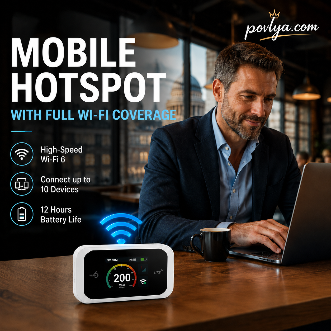 🔥2026 HOT SALE｜50K+ SOLD! 50% OFF! Portable Mobile Hotspot, Full‑Coverage Anywhere. No Contract, No Setup, Stay Connected On‑the‑Go!