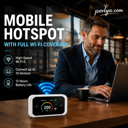 🔥2026 HOT SALE｜50K+ SOLD! 50% OFF! Portable Mobile Hotspot, Full‑Coverage Anywhere. No Contract, No Setup, Stay Connected On‑the‑Go!