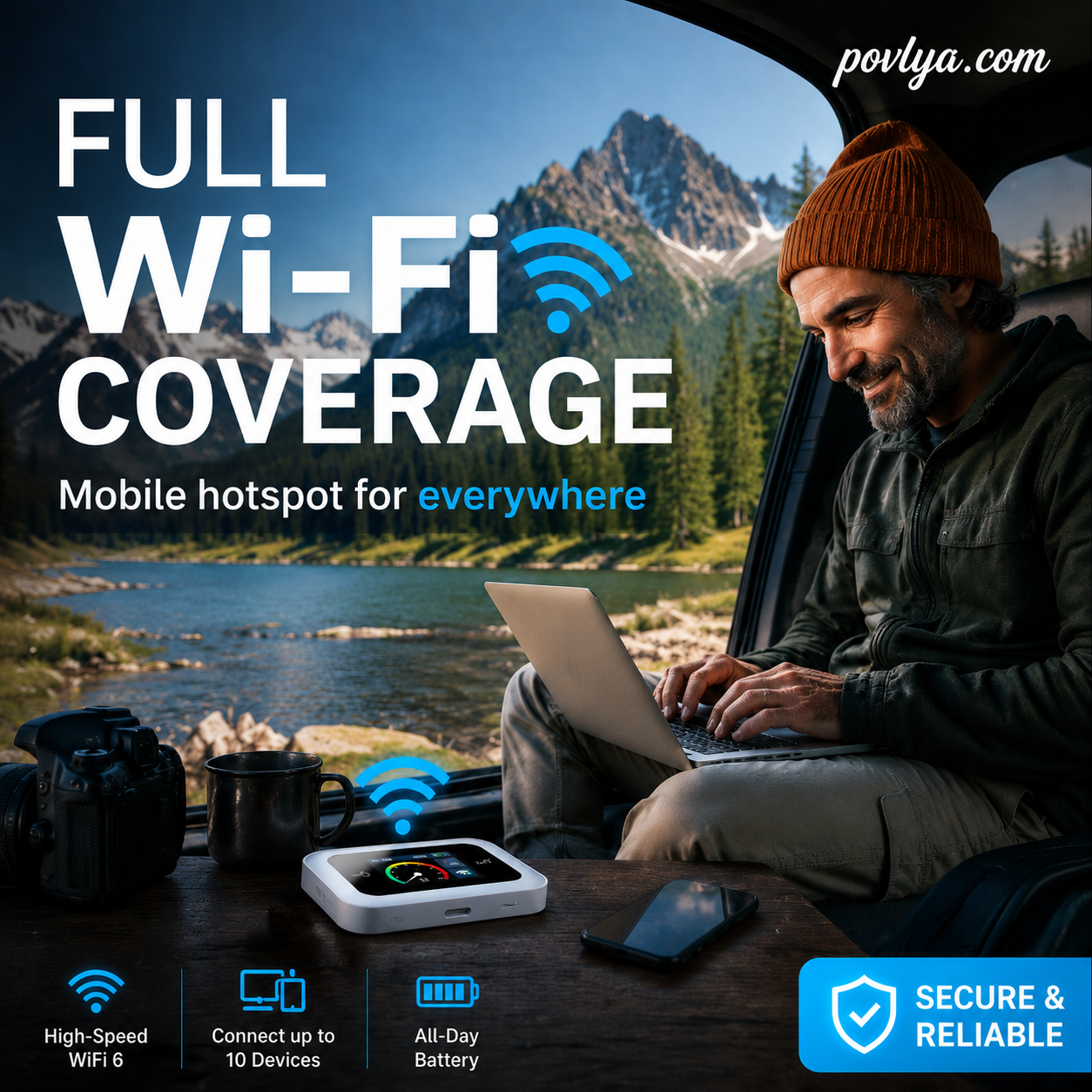🔥2026 HOT SALE｜50K+ SOLD! 50% OFF! Portable Mobile Hotspot, Full‑Coverage Anywhere. No Contract, No Setup, Stay Connected On‑the‑Go!